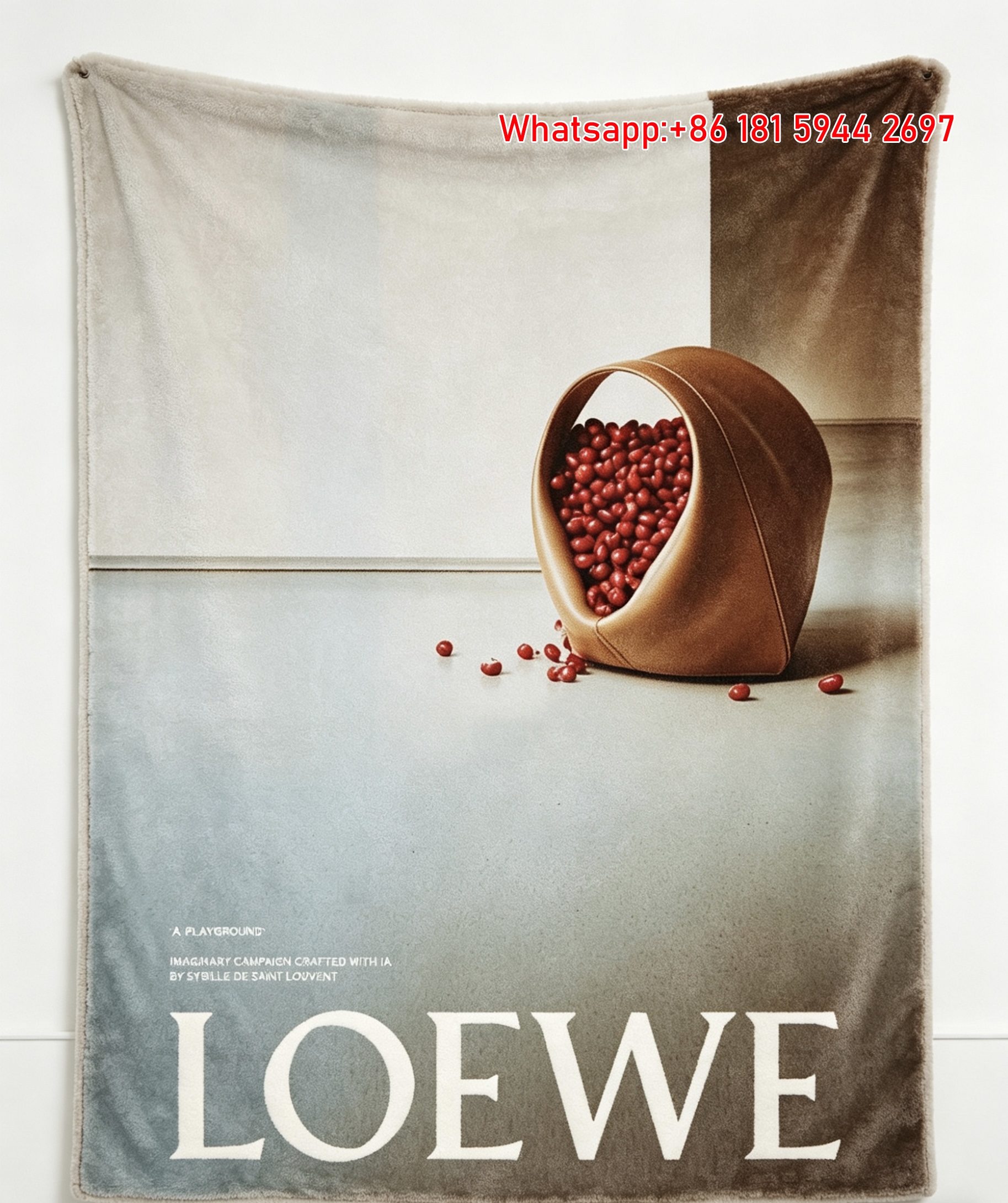 LOEWE Art Print Flannel Throw Blanket for Sofa Decor L119